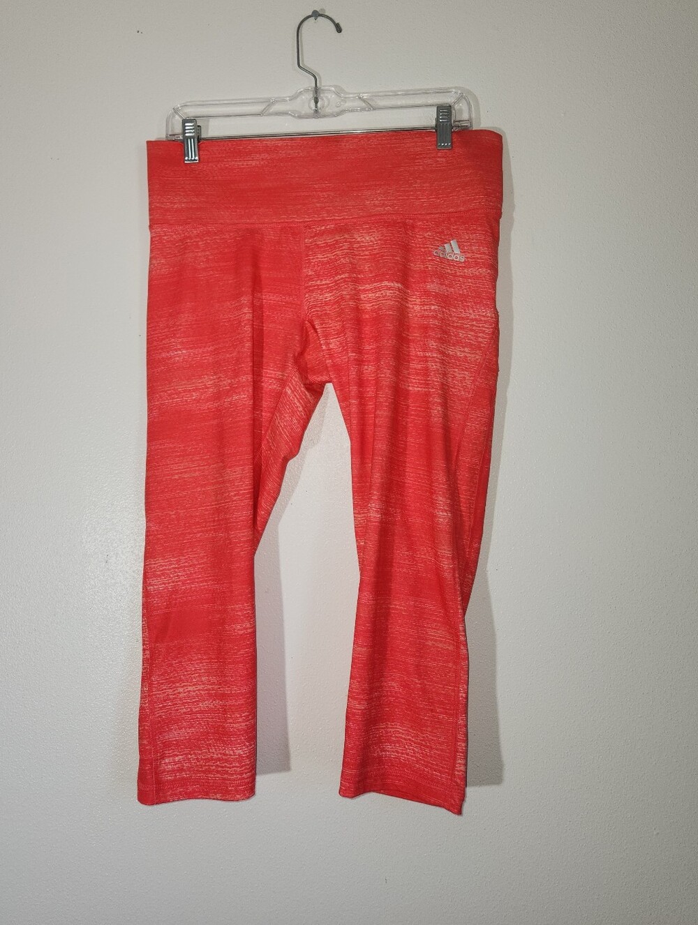 adidas Women's Coral Pink Capri Mid-Rise Leggings